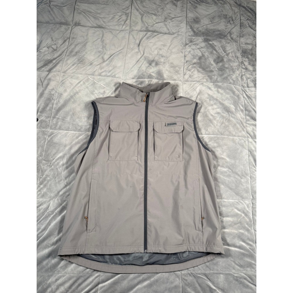 Free Country Mens Softshell Vest Gray Full Zip Outdoor Utility Jacket XXL